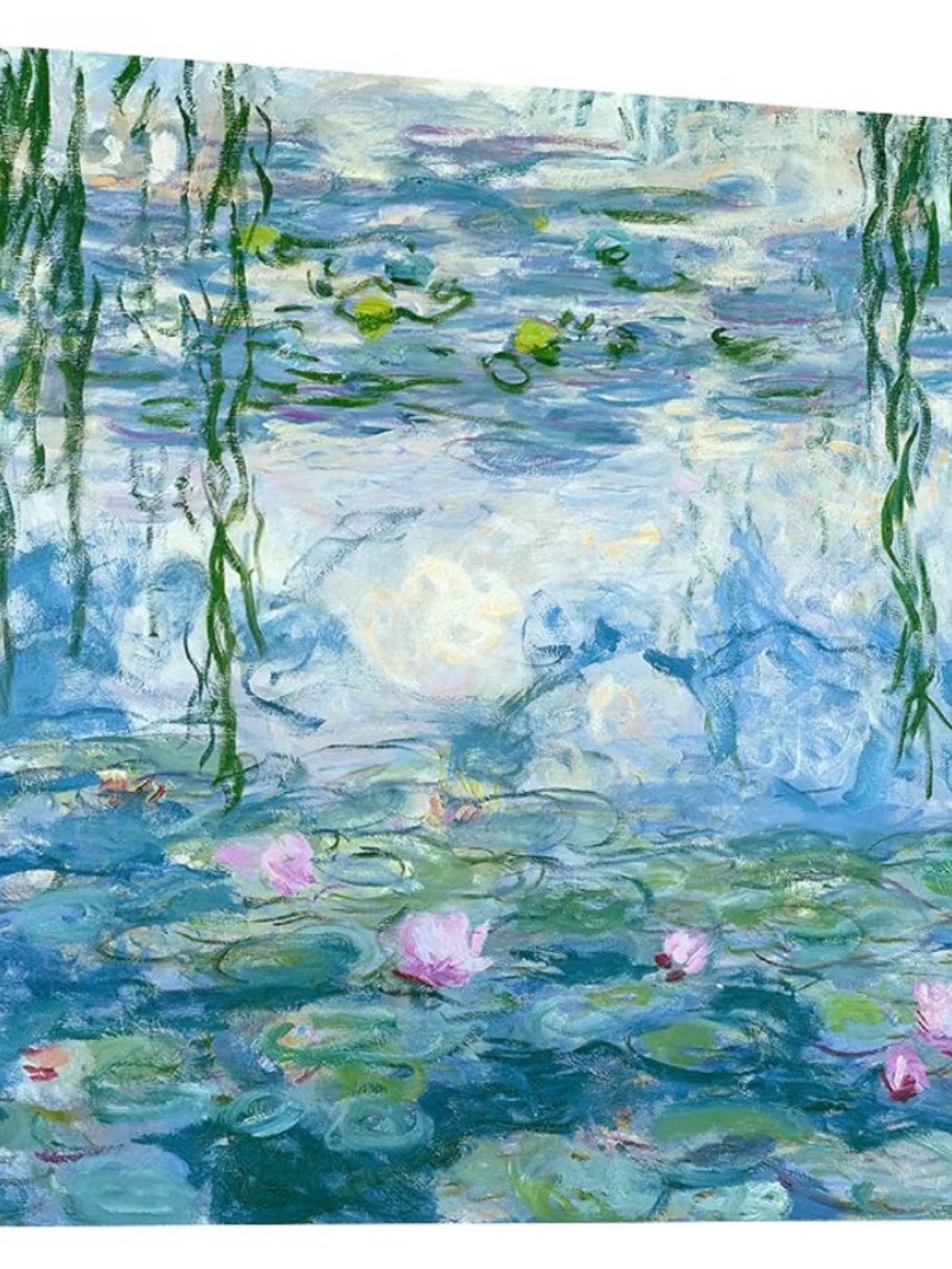 Impressionist Blue and Green Water Lilies Wall Art Print